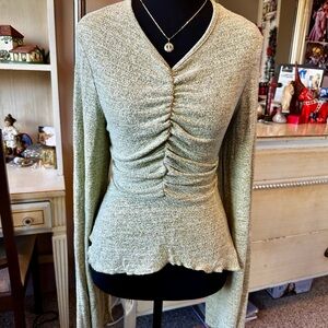 Fairy Ruched Y2K Green Blouse